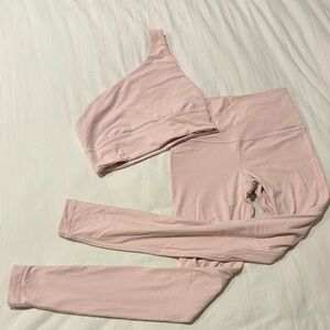 Lululemon One-Shoulder Pink Activewear Set